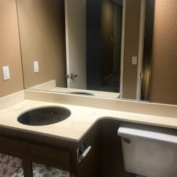 Bathroom refinishing, vanity resurfacing before - NuFinishPro