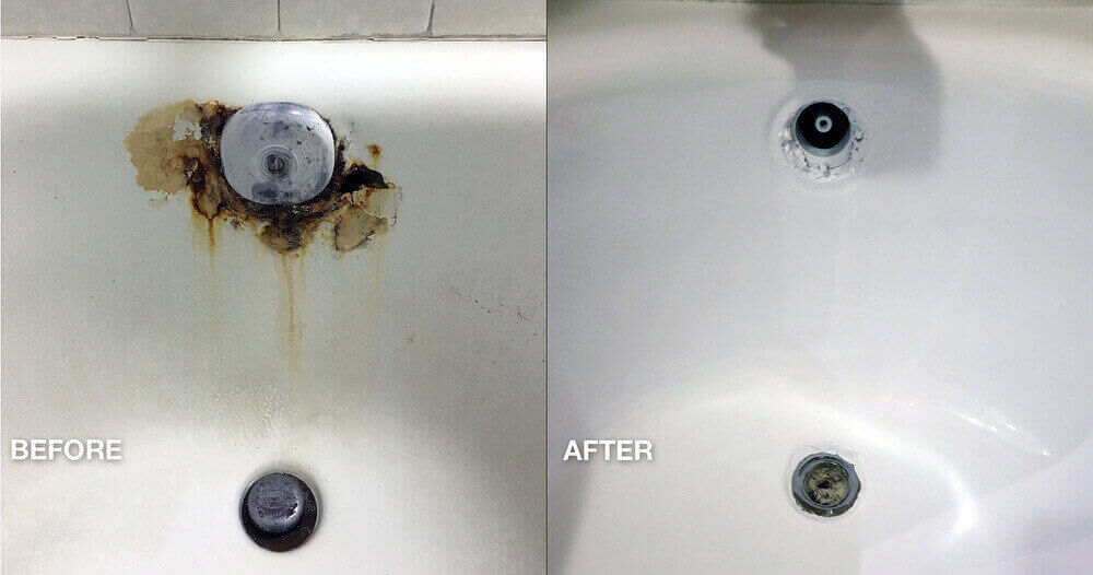 Hotel bathtub refinishing rust spot repair - NuFinishPro