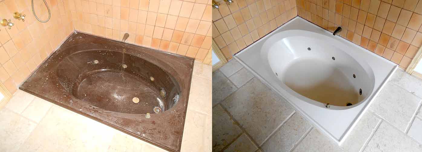 Restauración de la bañera antes y después