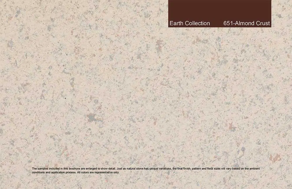 Earth Collection - 651 - Almond Crust. Custom color and granite-like finish.