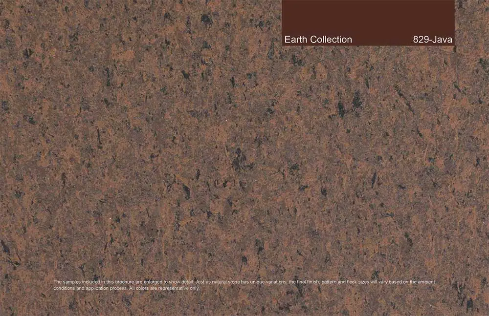 Earth Collection - 829 - Java. Custom color and granite-like finish.