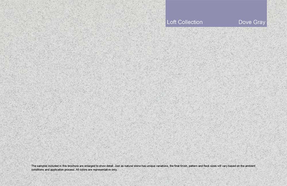 Loft Collection - Dove Gray. Custom color and granite-like finish.