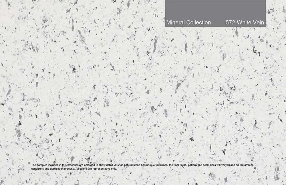 Mineral Collection - 572 - White Vein. Custom color and granite-like finish.