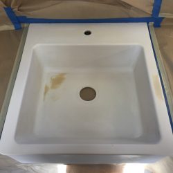 Kitchen sink re-glazing before repair - NuFinishPro