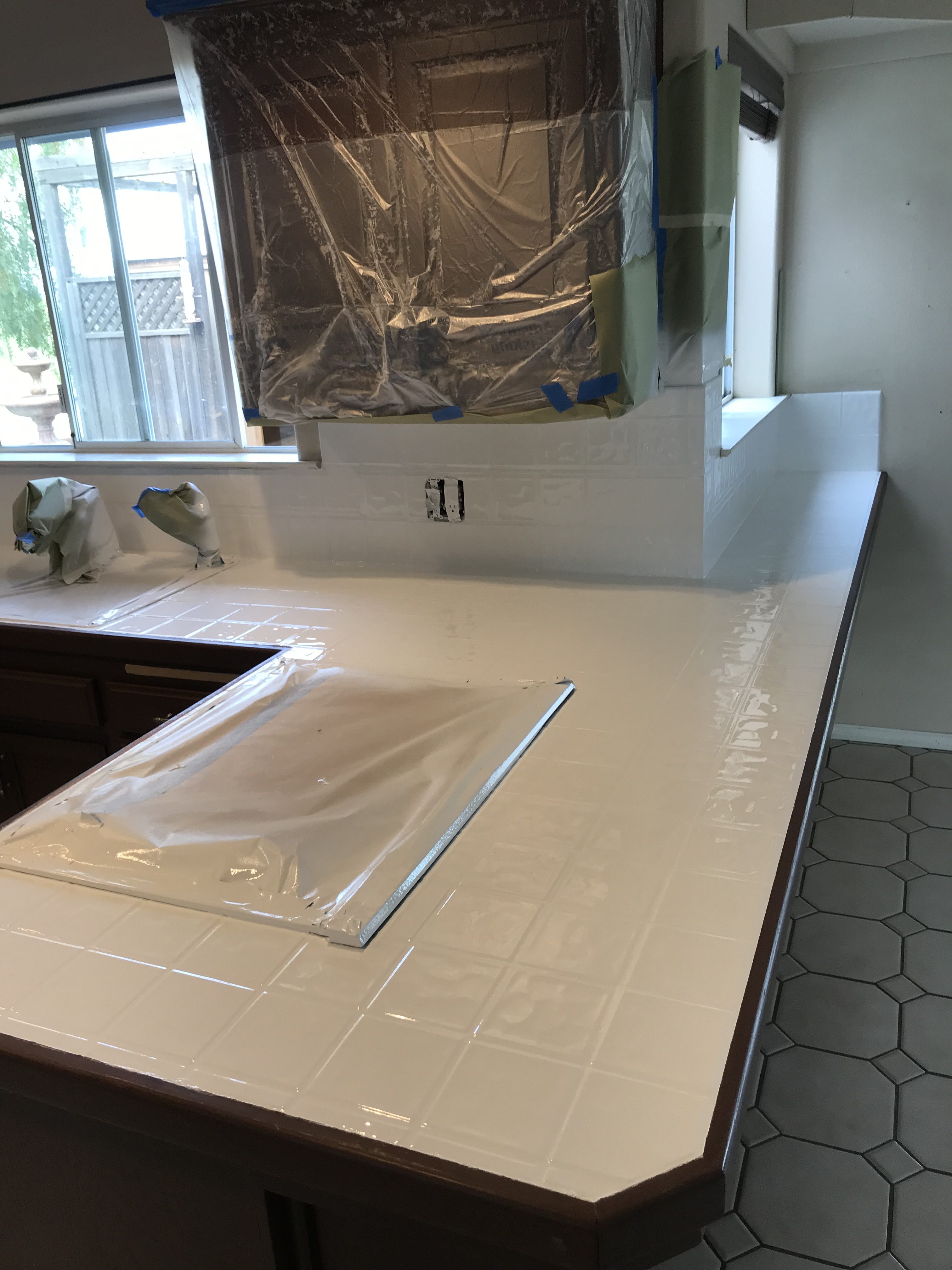 Kitchen countertop resurfacing, tile resurfacing after - NuFinishPro