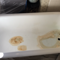 bathtub refinishing, spot repairs before - NuFinishPro