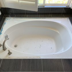 Large sauna tub refinishing before work - NuFinishPro