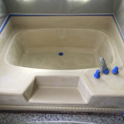 Large sauna tub refinishing before work - NuFinishPro