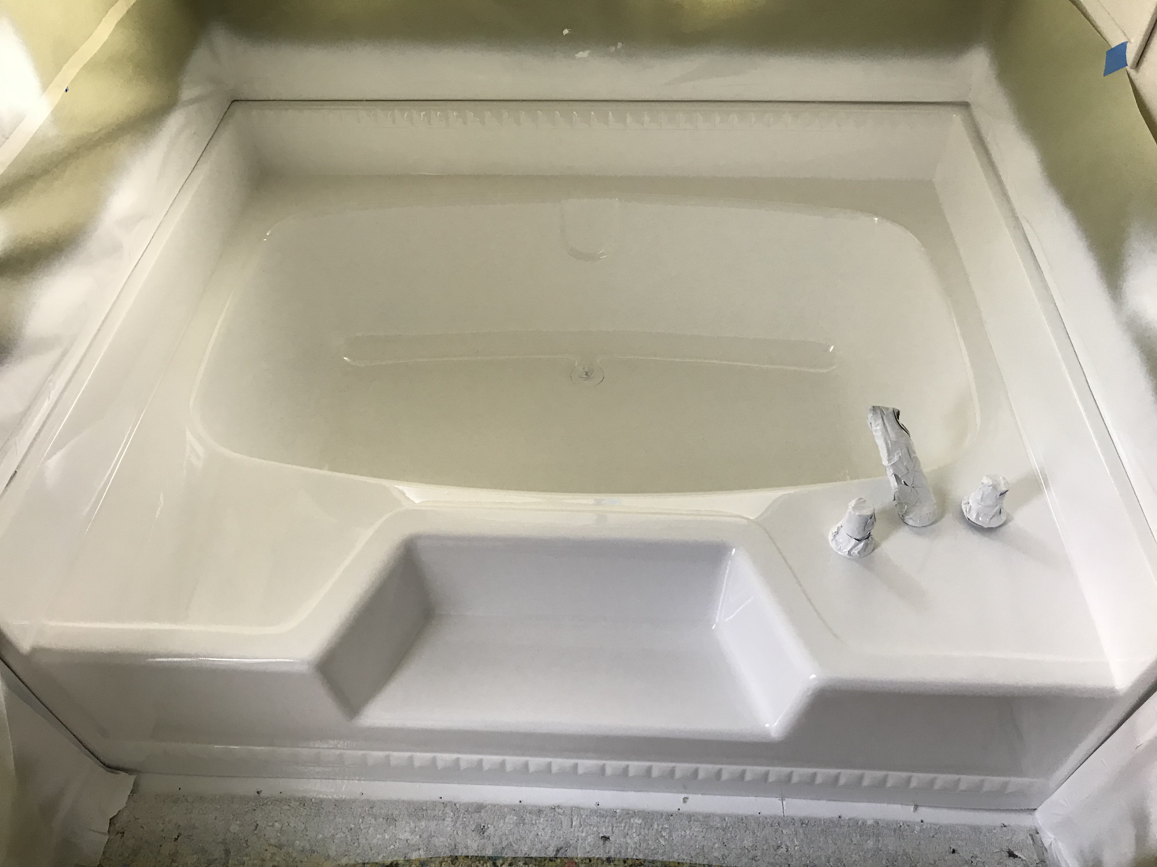 Large sauna bathtub refinishing after work - NuFinishPro