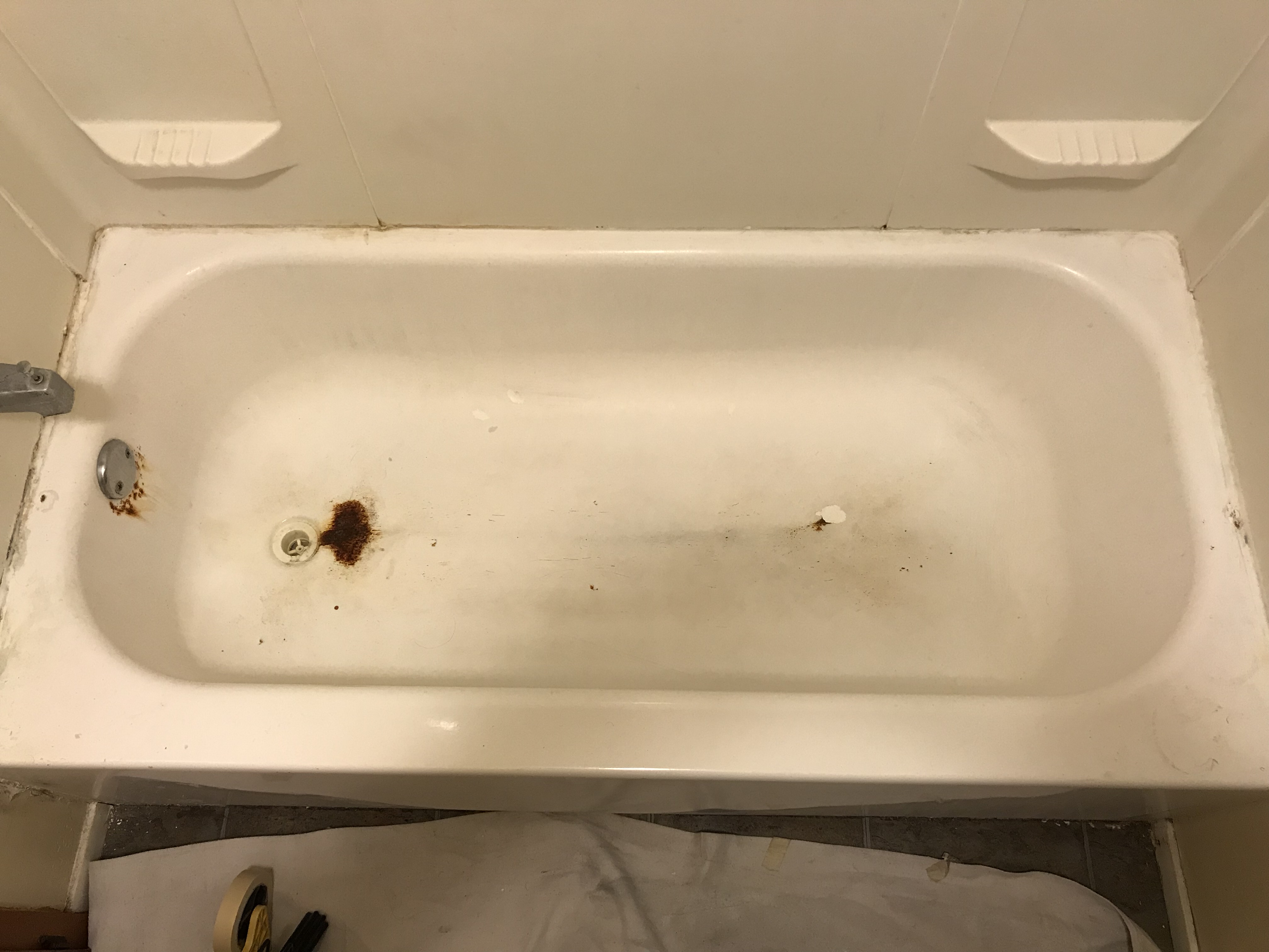 Bathtub refinishing, spot repair the rust damage - NuFinishPro