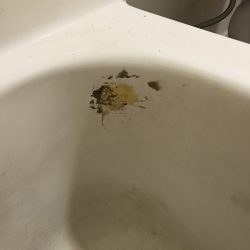 Bathtub refinishing, spot repair before - NuFinishPro