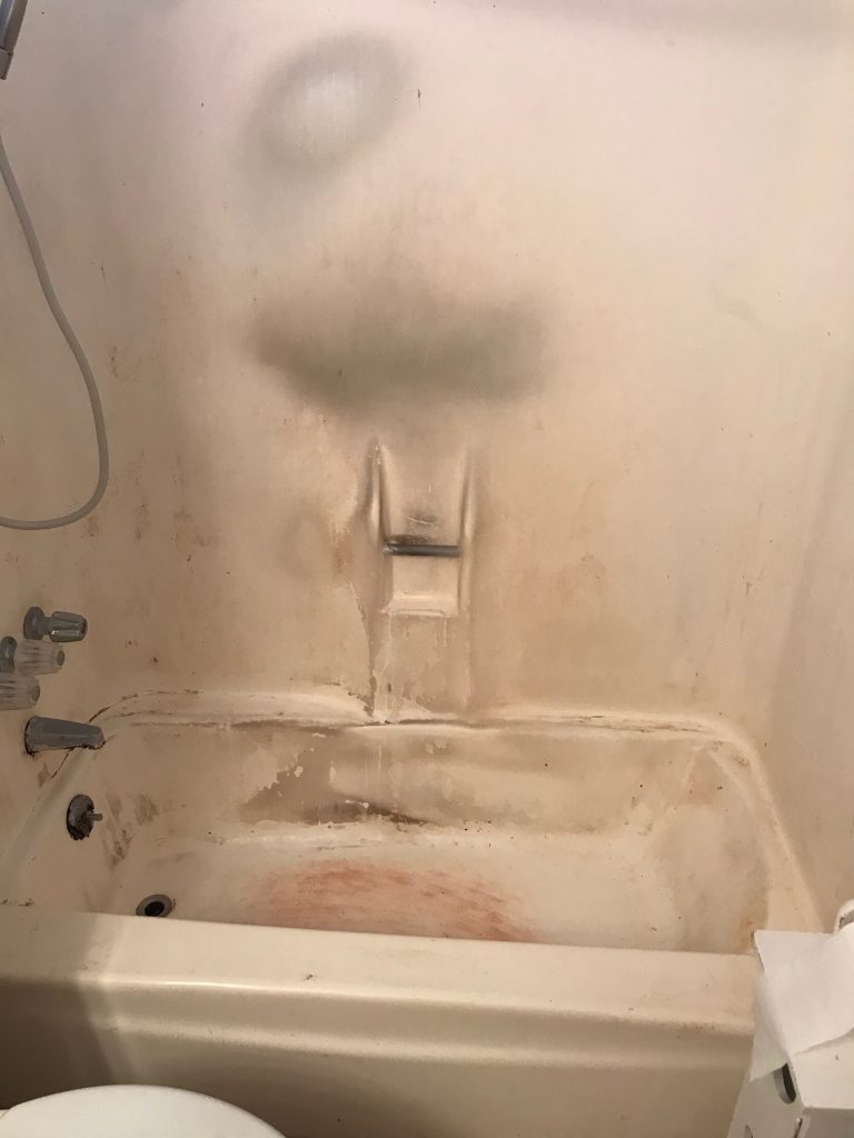 Bathtub refinishing shower resurfacing before - NuFinishPro