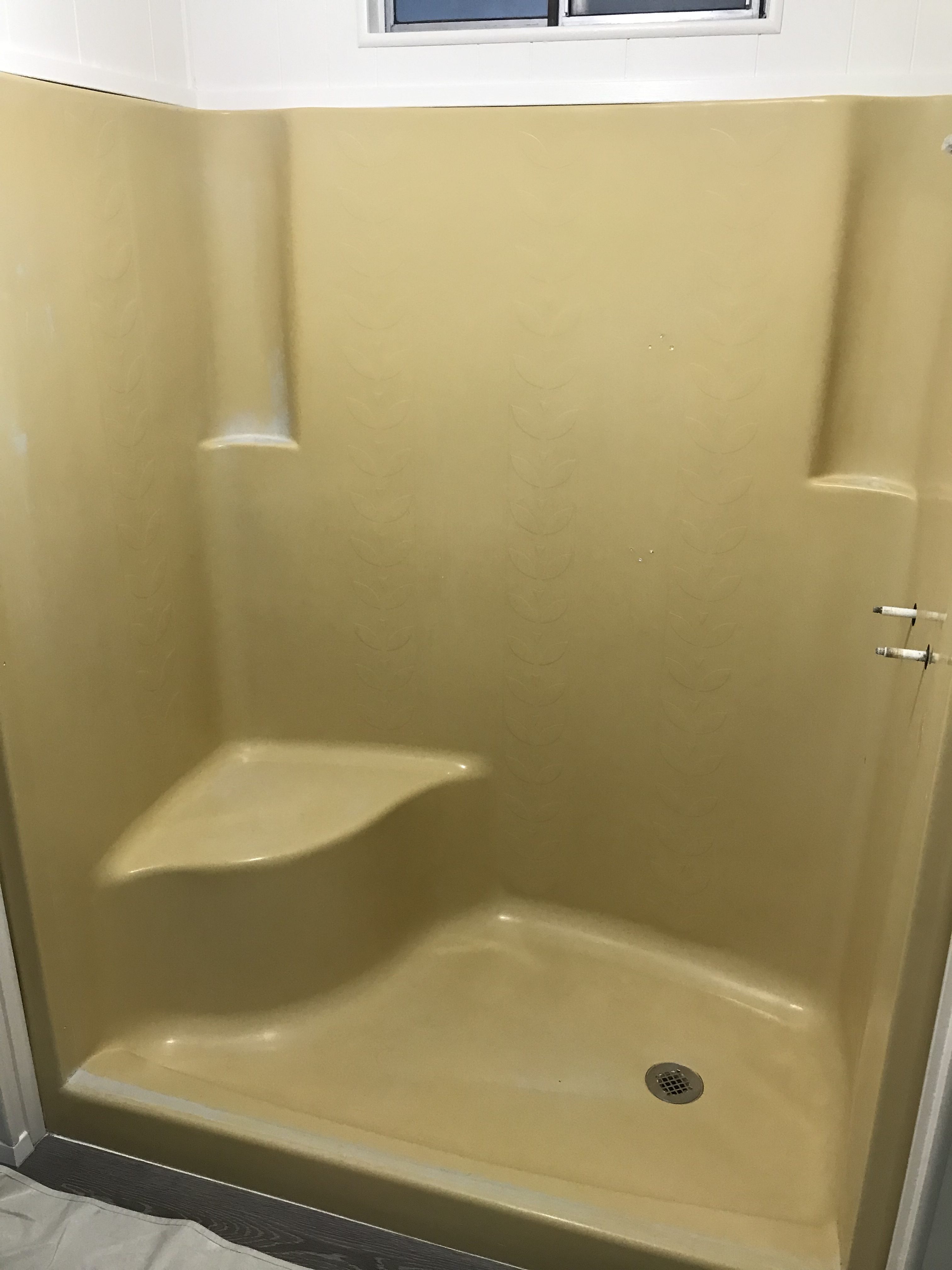 Shower stall shower resurfacing before - NuFinishPro