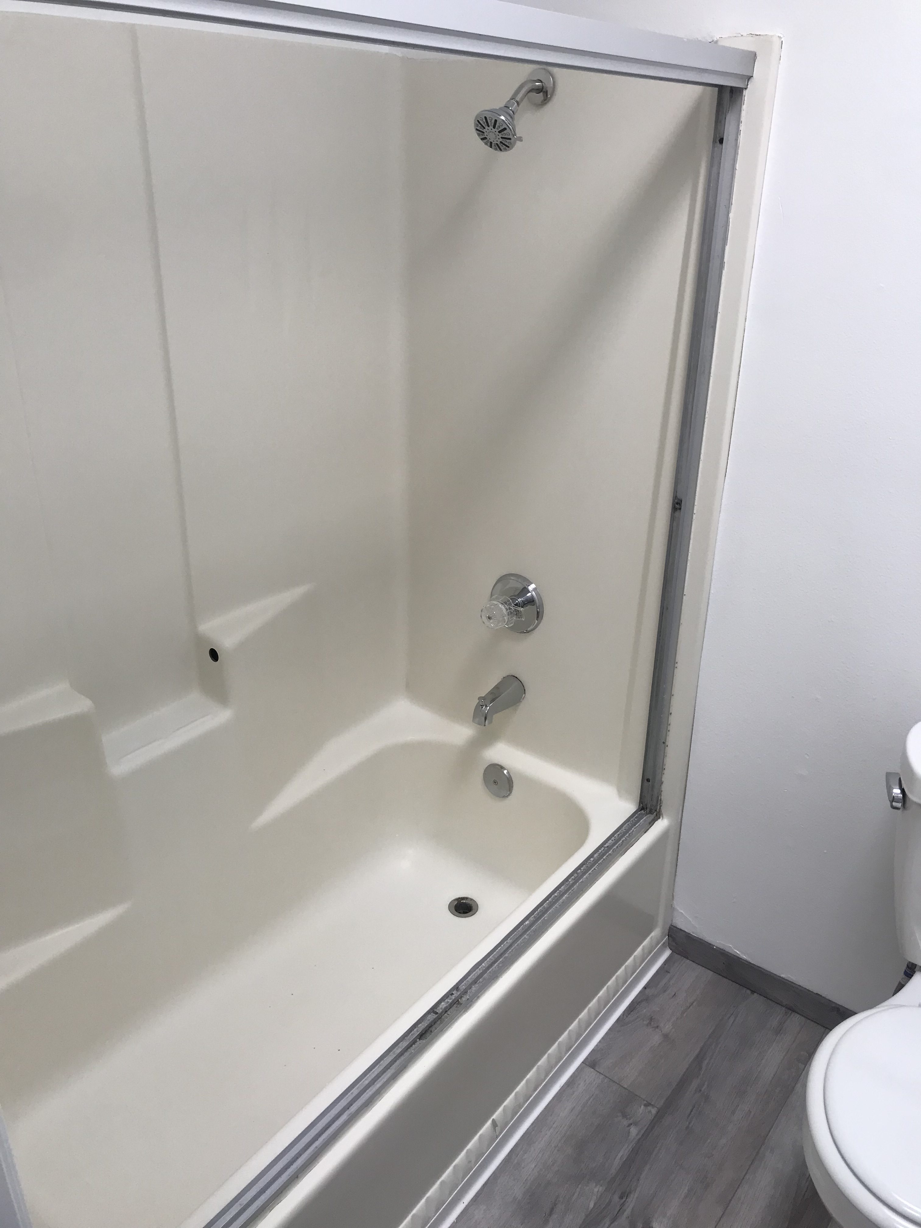 Shower stall shower resurfacing before - NuFinishPro