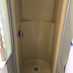 Shower stall resurfacing the shower stall before - NuFinishPro