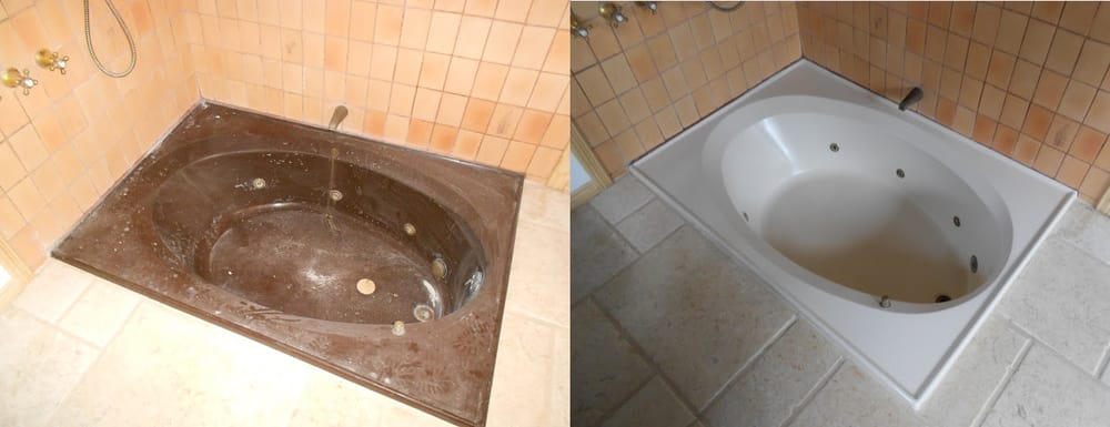 Bathtub refinishing before and after - NuFinishPro