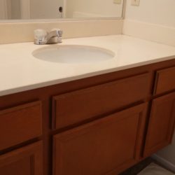 Bathroom refinishing, vanity resurfacing before - NuFinishPro