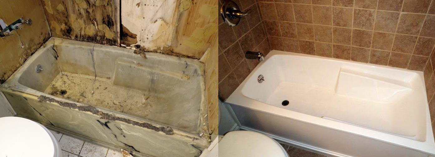 NuFinishPro bathroom refinishing before & after NuFinishPro battub refinishing before & after