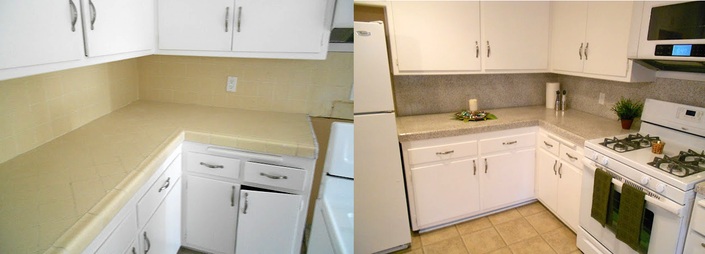 NuFinishPro kitchen tile resurfacing before & after