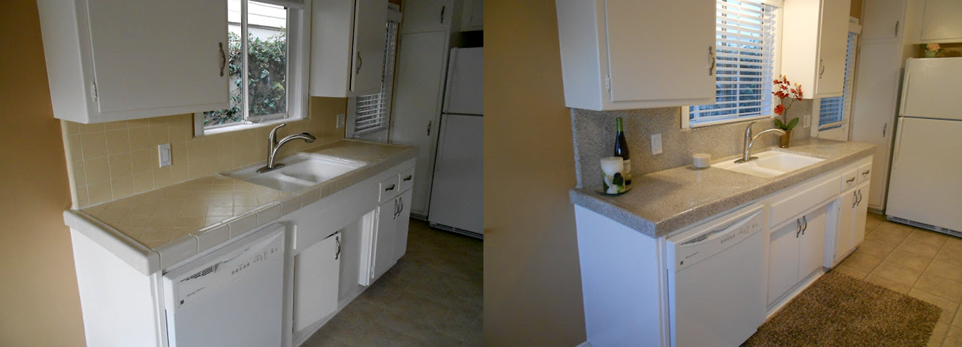 NuFinishPro kitchen tile resurfacing before & after