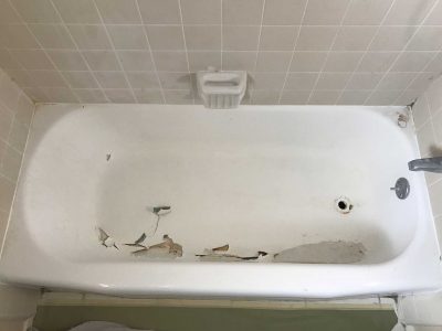 Bathtub refinishing before strip and after - NuFinishPro