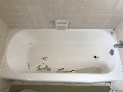 bathroom refinishing, bathtub refinishing - before work done- NuFinishPro