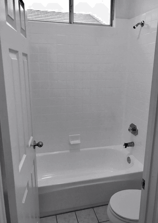 Bathtub refinishing, resurface shower, tile resurfacing after photo - NuFinishPro